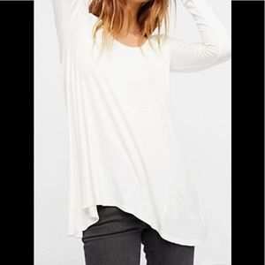 Free People Ivory Oversized January Tee Sz S